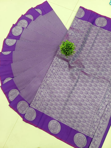 Elegant Grid Weave Soft Silk Saree