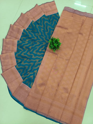 SAMRUTHI Soft Silk Saree – Peacock Blue