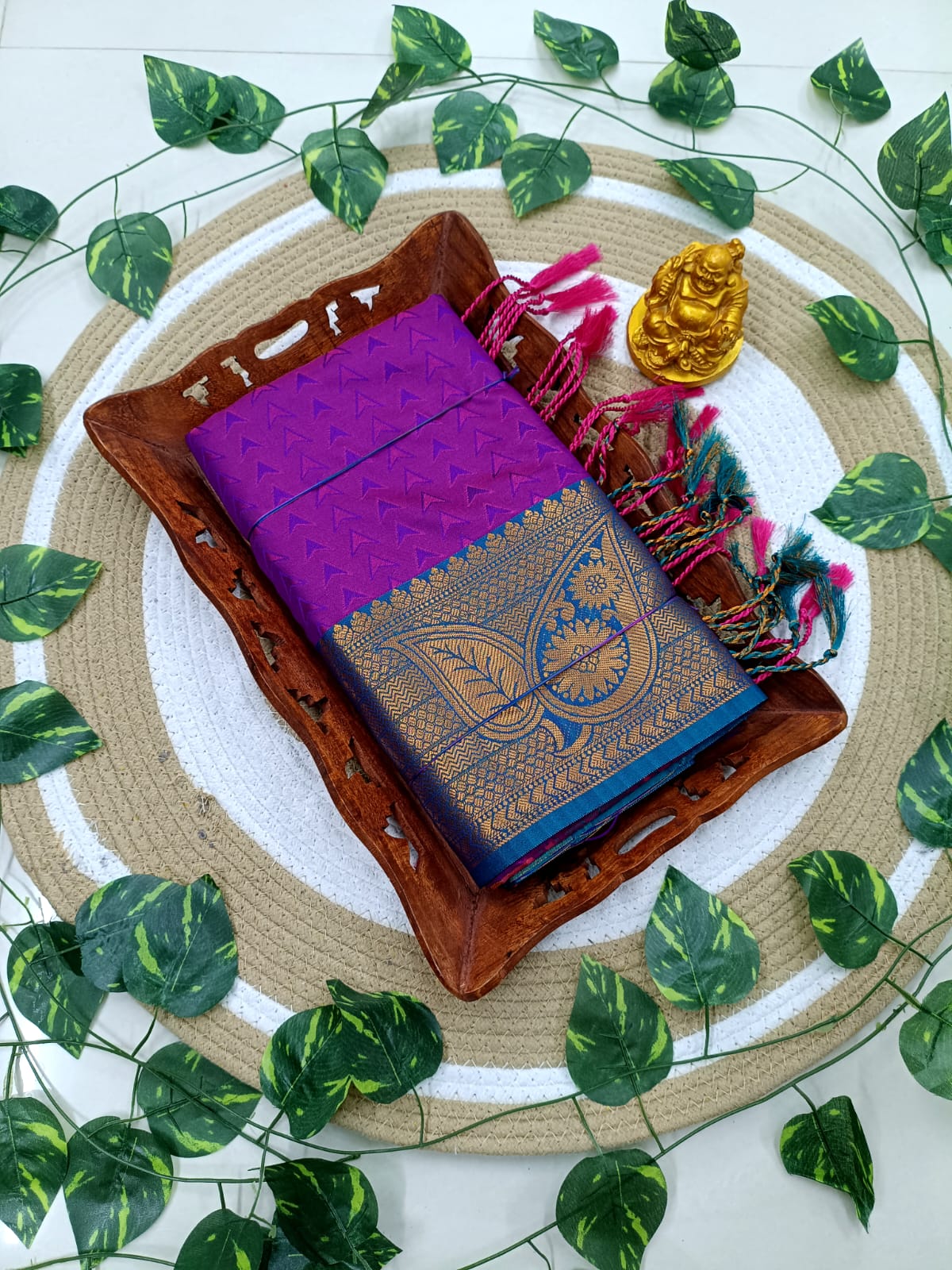 Kanjivaram Embossed Soft Silk Saree