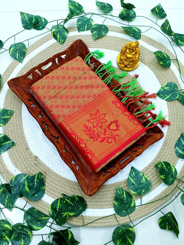 Kanjivaram Embossed Soft Silk Saree