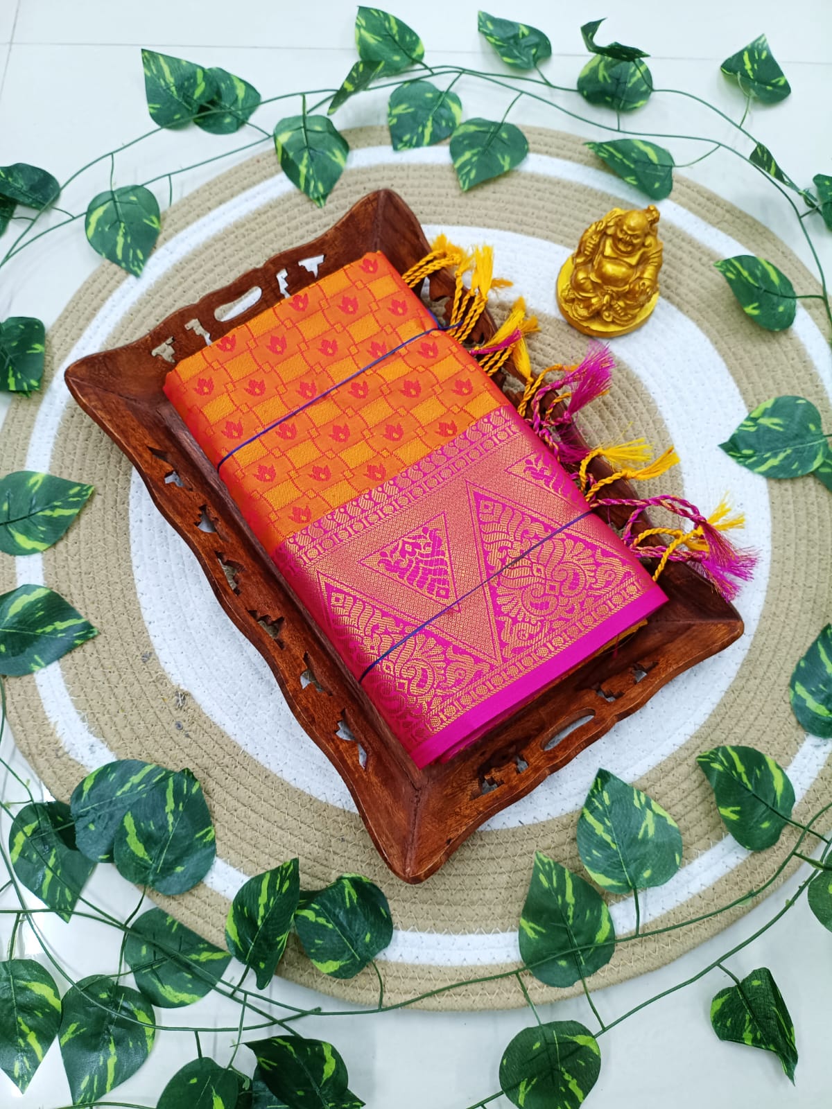 Kanjivaram Embossed Soft Silk Saree