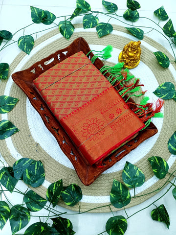 Kanjivaram Embossed Soft Silk Saree