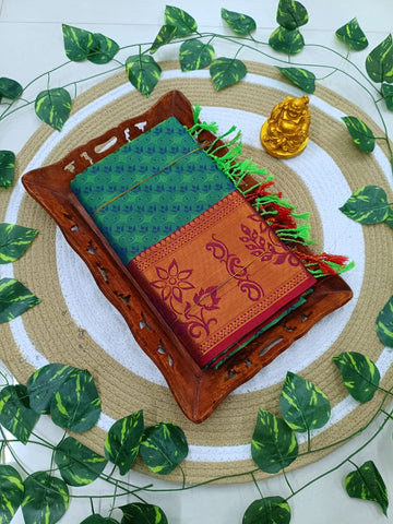 Kanjivaram Embossed Soft Silk Saree