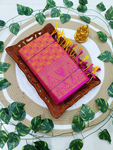 Kanjivaram Embossed Soft Silk Saree
