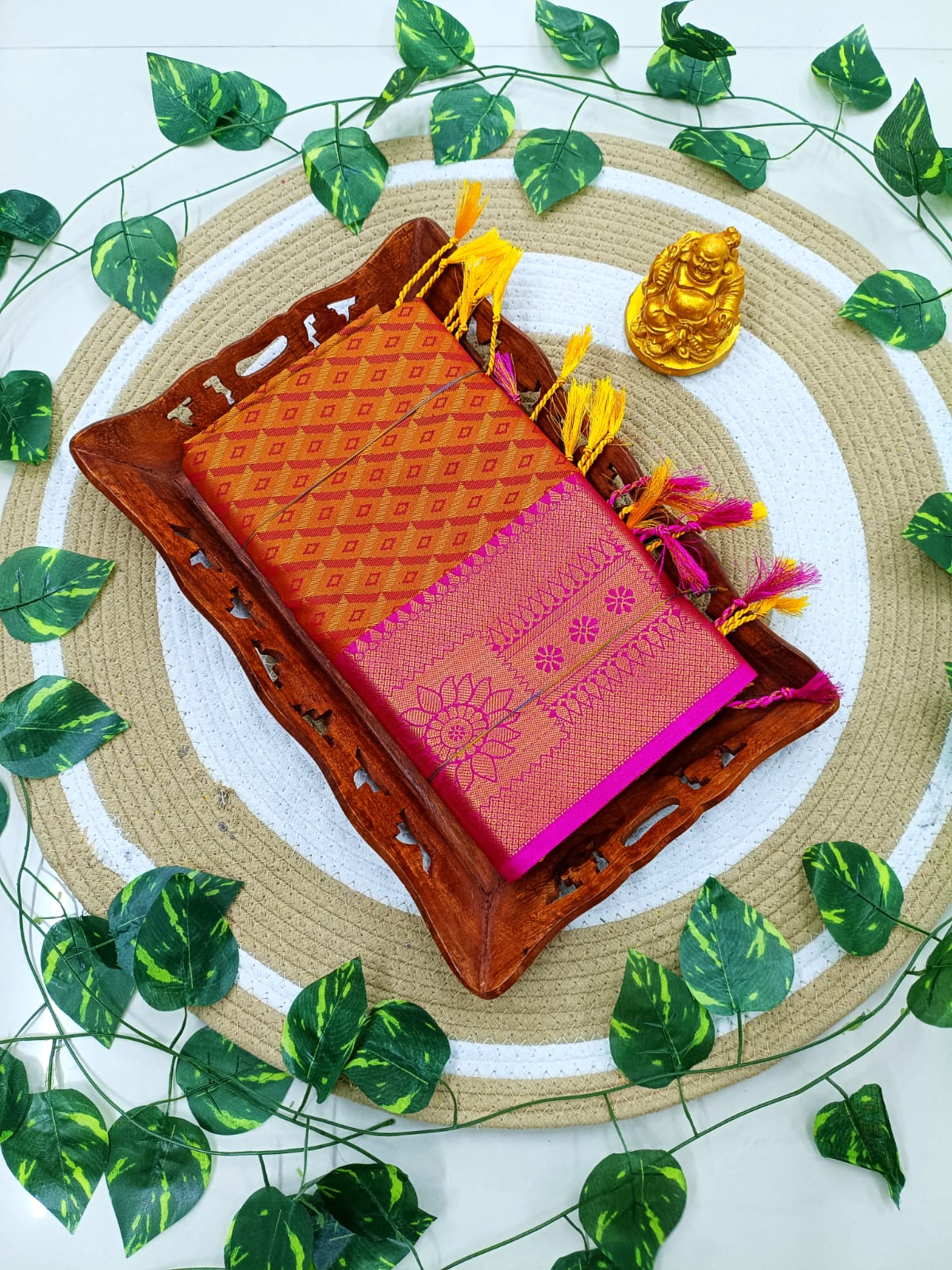 Kanjivaram Embossed Soft Silk Saree