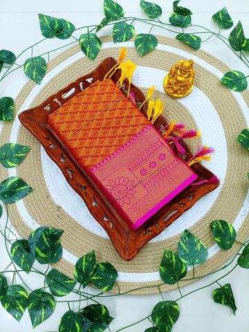 Kanjivaram Embossed Soft Silk Saree