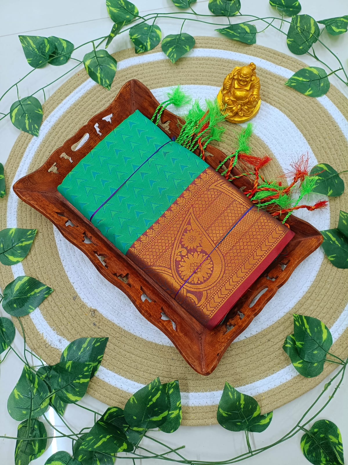 Kanjivaram Embossed Soft Silk Saree