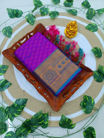 Kanjivaram Embossed Soft Silk Saree