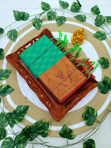 Kanjivaram Embossed Soft Silk Saree