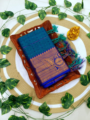 Kanjivaram Embossed Soft Silk Saree
