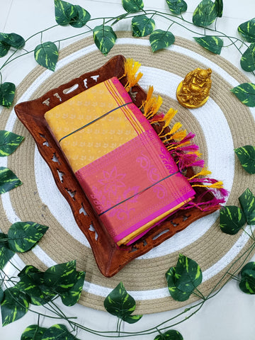Kanjivaram Embossed Soft Silk Saree