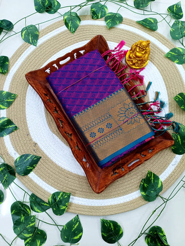 Kanjivaram Embossed Soft Silk Saree