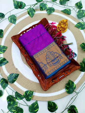 Kanjivaram Embossed Soft Silk Saree