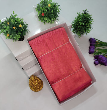 Copper Bridal Embossed Soft Silk Saree