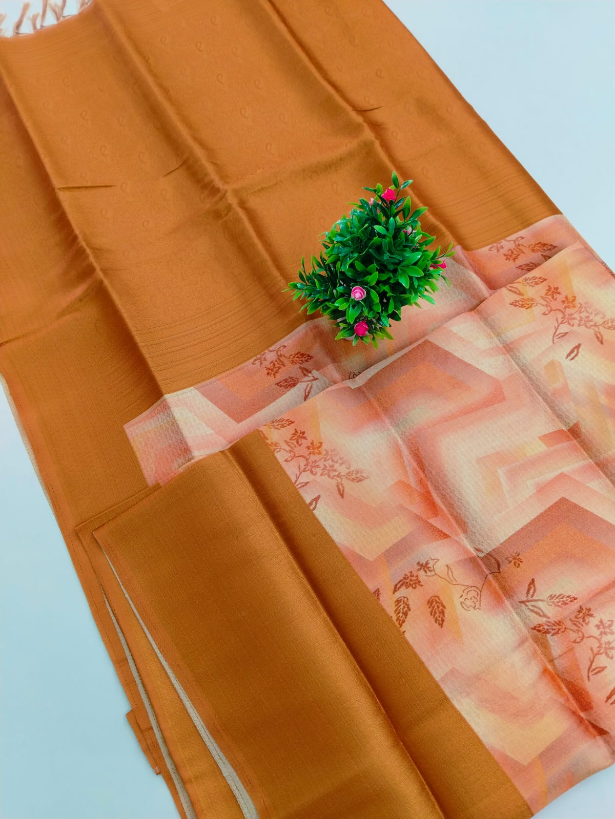 Copper Glow Softy Silk Saree