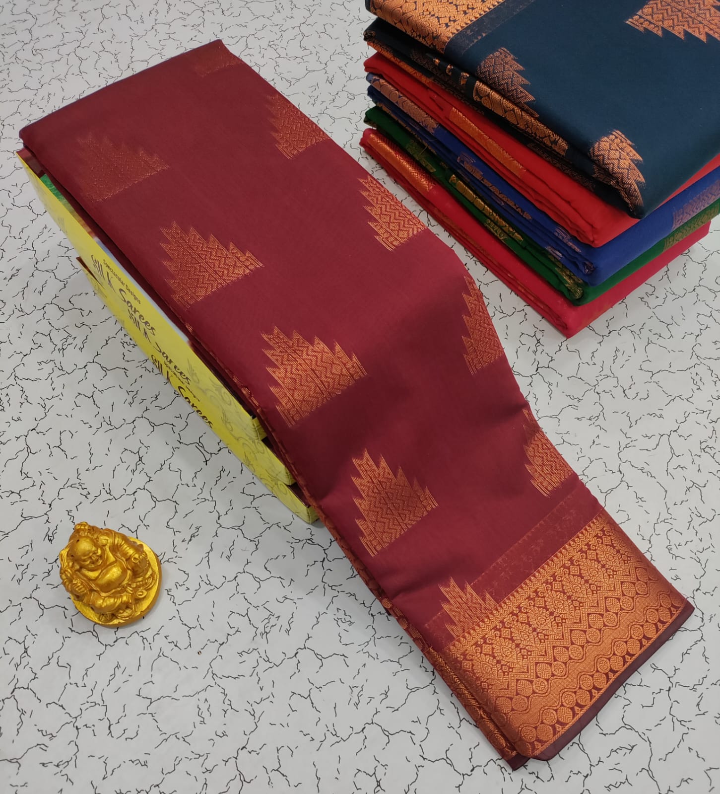 Maroon Silk Cotton Saree