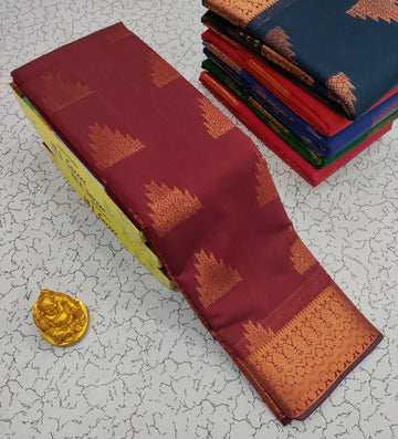 Maroon Silk Cotton Saree