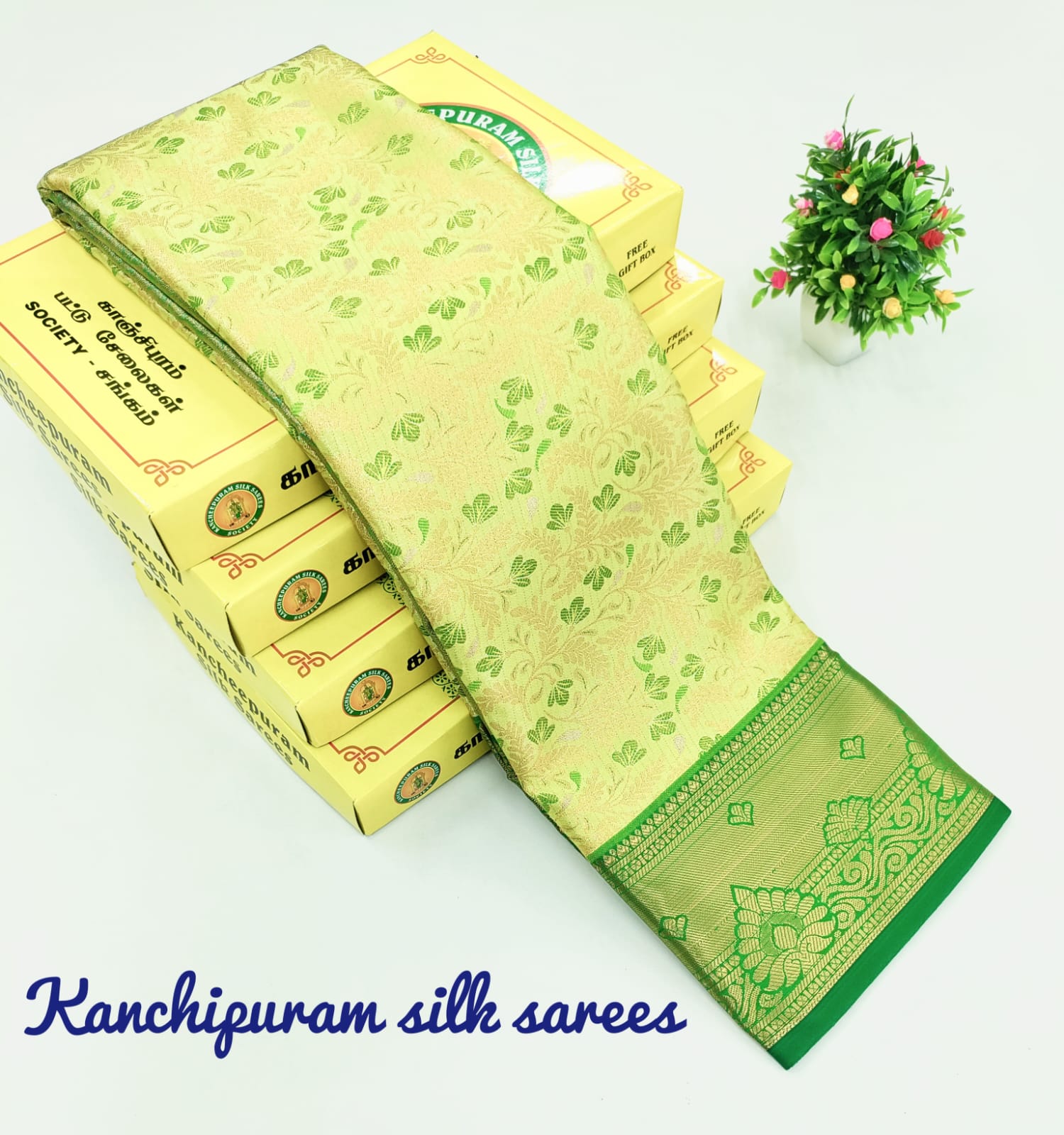 Lime Green Wedding Kanjivaram Silk Saree