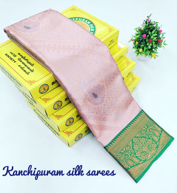 Light Pink Wedding Kanjivaram Silk Saree