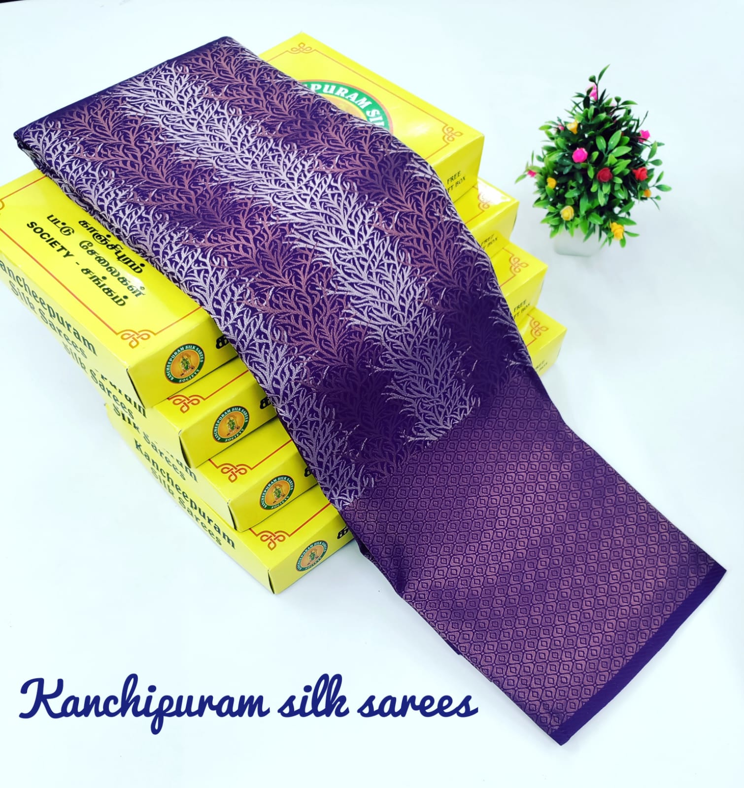 Violet Wedding Kanjivaram Silk Saree