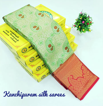Light Green Wedding Kanjivaram Silk Saree