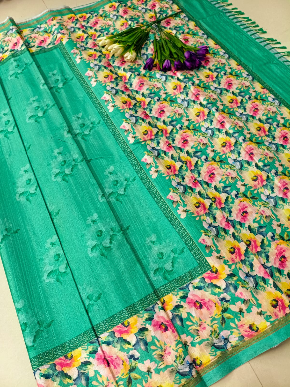 Rexona Green Tussar Silk Saree