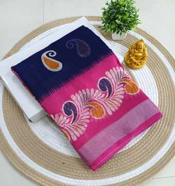 Premium Linen Cotton Saree