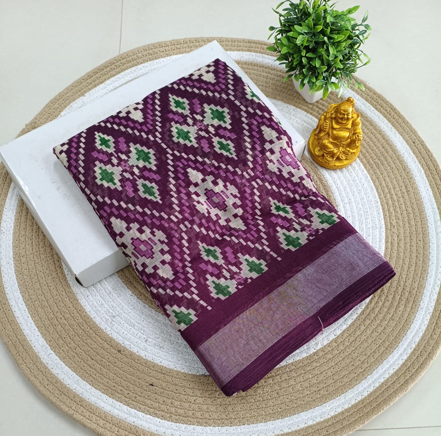 Premium Linen Cotton Saree
