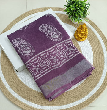 Premium Linen Cotton Saree