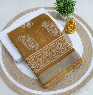 Premium Linen Cotton Saree