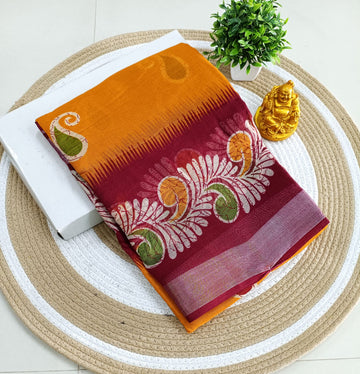 Premium Linen Cotton Saree