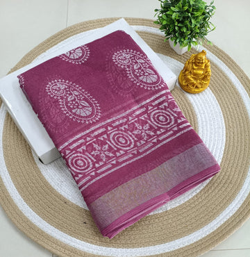 Premium Linen Cotton Saree