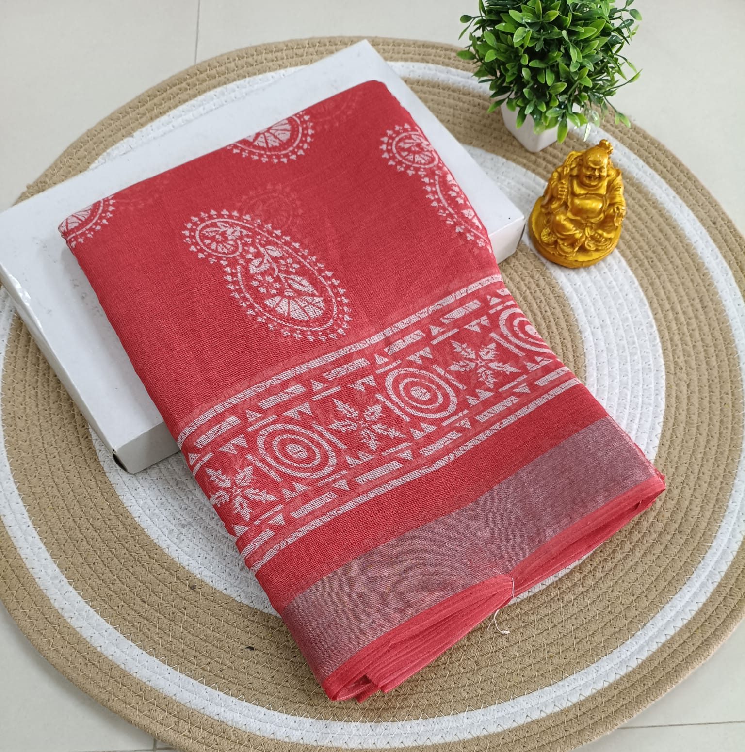 Premium Linen Cotton Saree