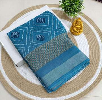 Premium Linen Cotton Saree