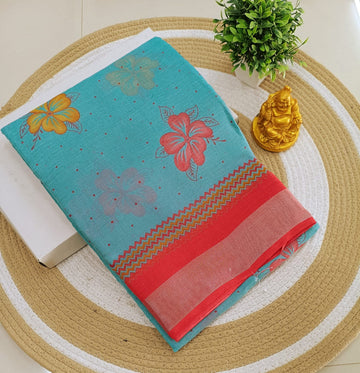 Premium Linen Cotton Saree