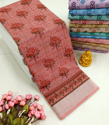 FANCY FLORAL MIXED COTTON SAREE