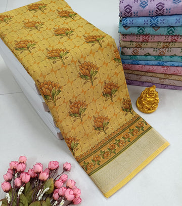 FANCY FLORAL MIXED COTTON SAREE