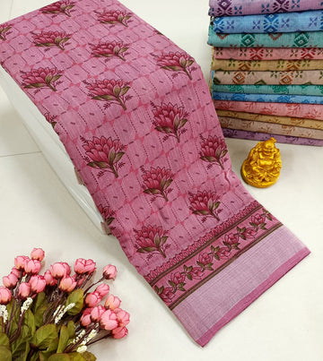 FANCY FLORAL MIXED COTTON SAREE