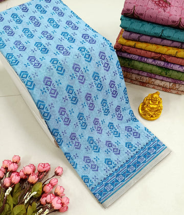 FANCY FLORAL MIXED COTTON SAREE