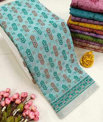 FANCY FLORAL MIXED COTTON SAREE