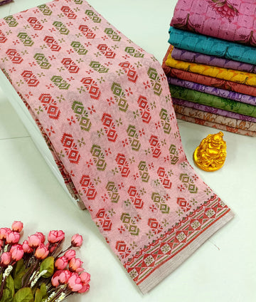 FANCY FLORAL MIXED COTTON SAREE