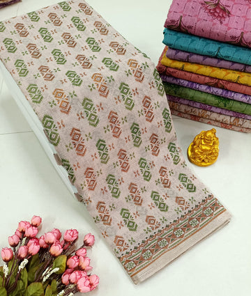 FANCY FLORAL MIXED COTTON SAREE
