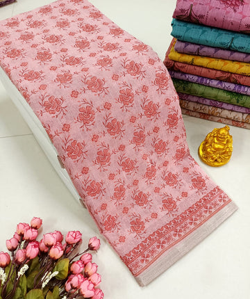 FANCY FLORAL MIXED COTTON SAREE