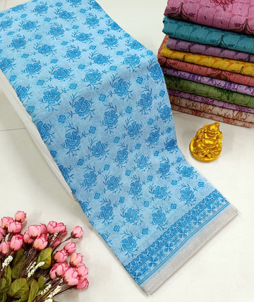 FANCY FLORAL MIXED COTTON SAREE