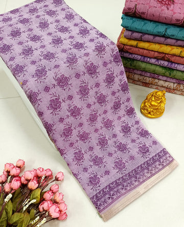 FANCY FLORAL MIXED COTTON SAREE