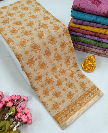 FANCY FLORAL MIXED COTTON SAREE