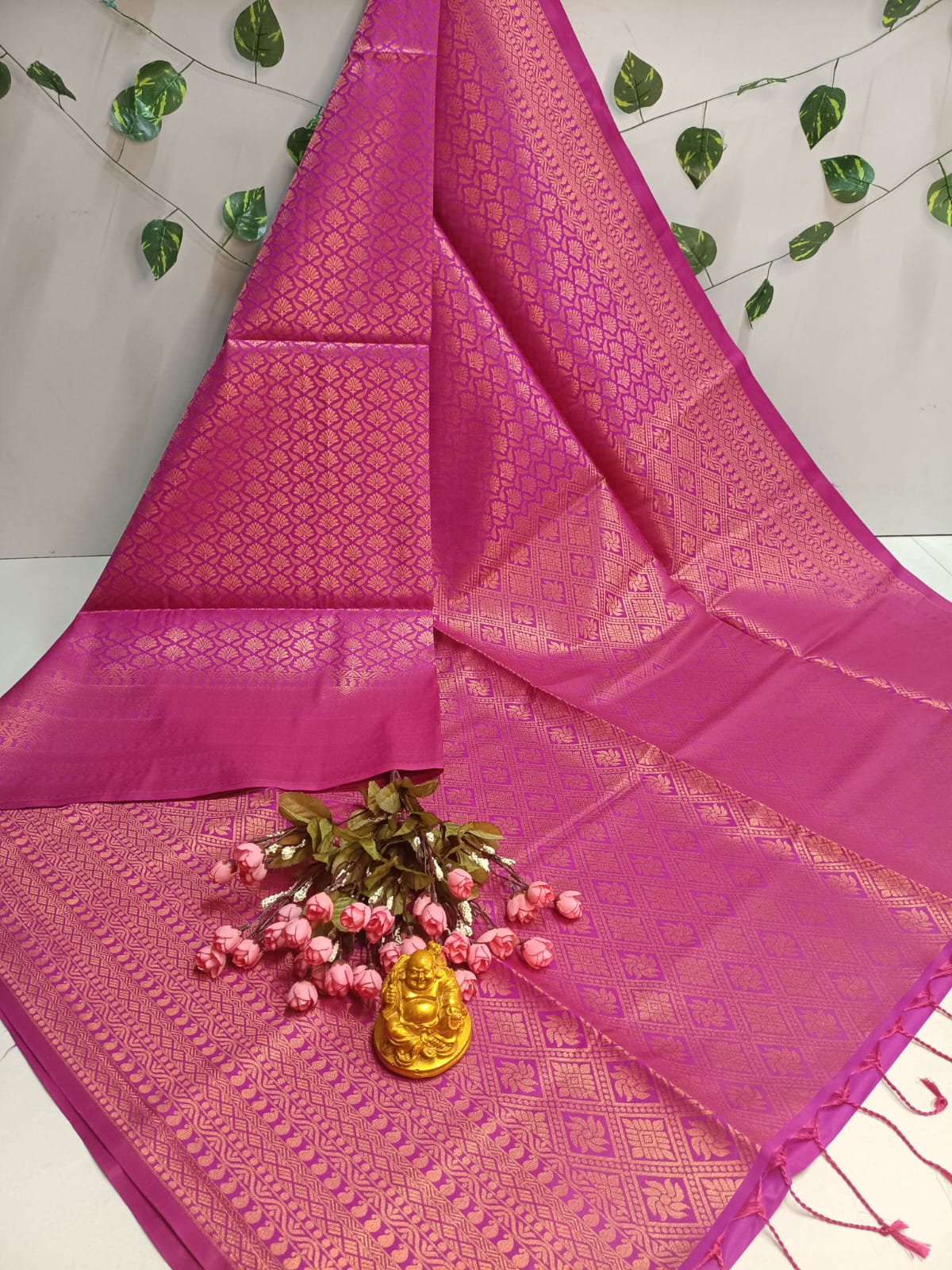Copper Bridal Embossed Soft Silk Saree