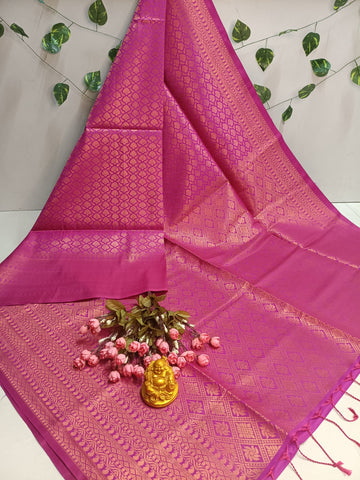 Copper Bridal Embossed Soft Silk Saree