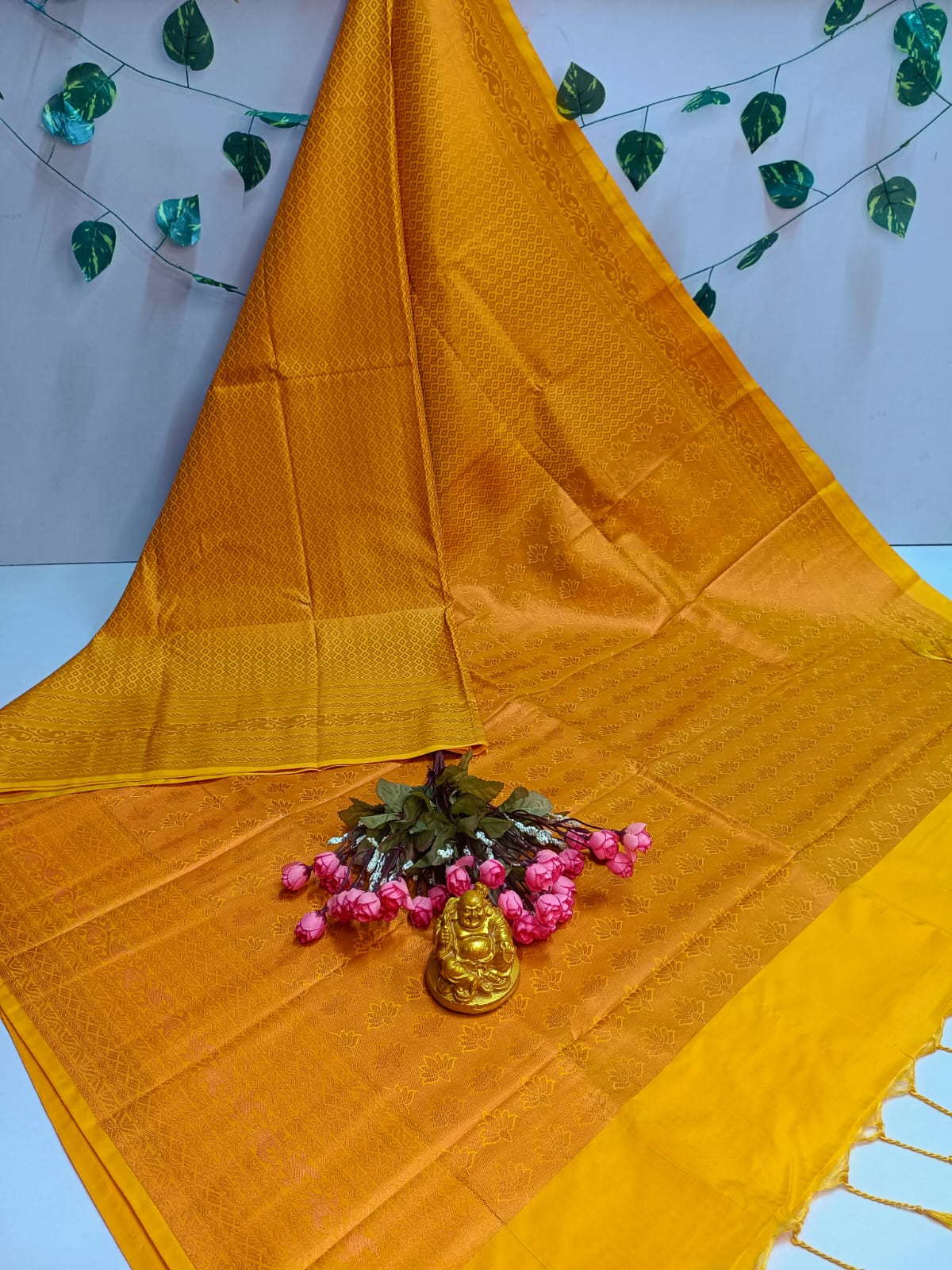 Copper Bridal Embossed Soft Silk Saree
