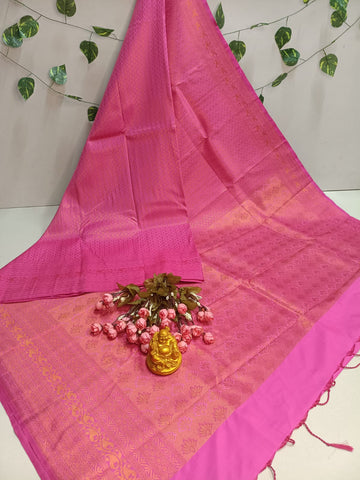 Copper Bridal Embossed Soft Silk Saree